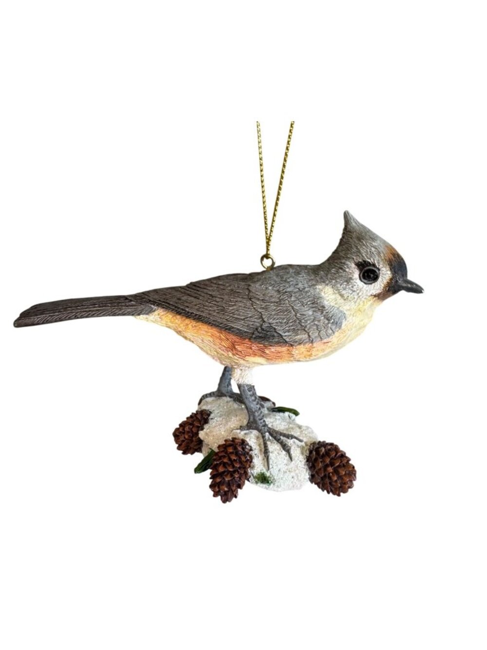 Danbury Mint Tufted Titmouse Bird Ornament Resin Multi-Color Hanging Figurine - Picture 3 of 7